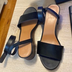JCREW BLACK ANKLE STRAP SANDAL Size 8.5